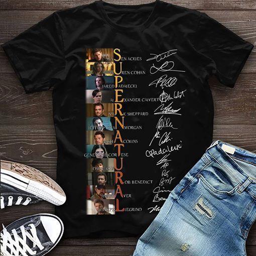 Supernatural All Cast Members Signatures T Shirt Tshirt, Hoodie, Sweater Up To 5xl White – dyotees.com Shirts | Shop Funny T | Make Your Own Custom T Shirts